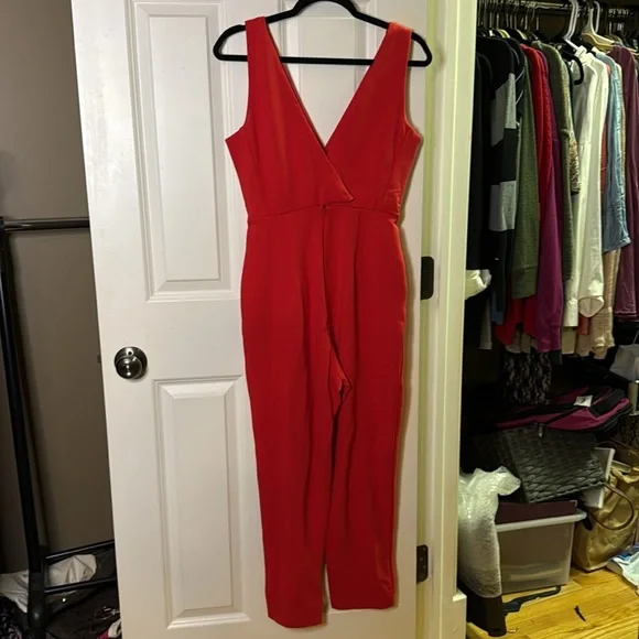 French Connection Red Marie Vnk Jumpsuit - Picture 4 of 5
